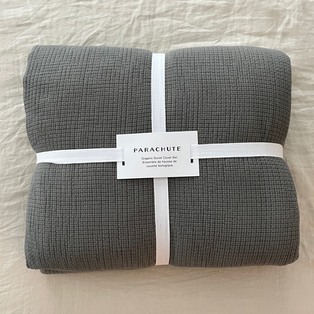 Organic Textured Duvet Cover Set in Reed